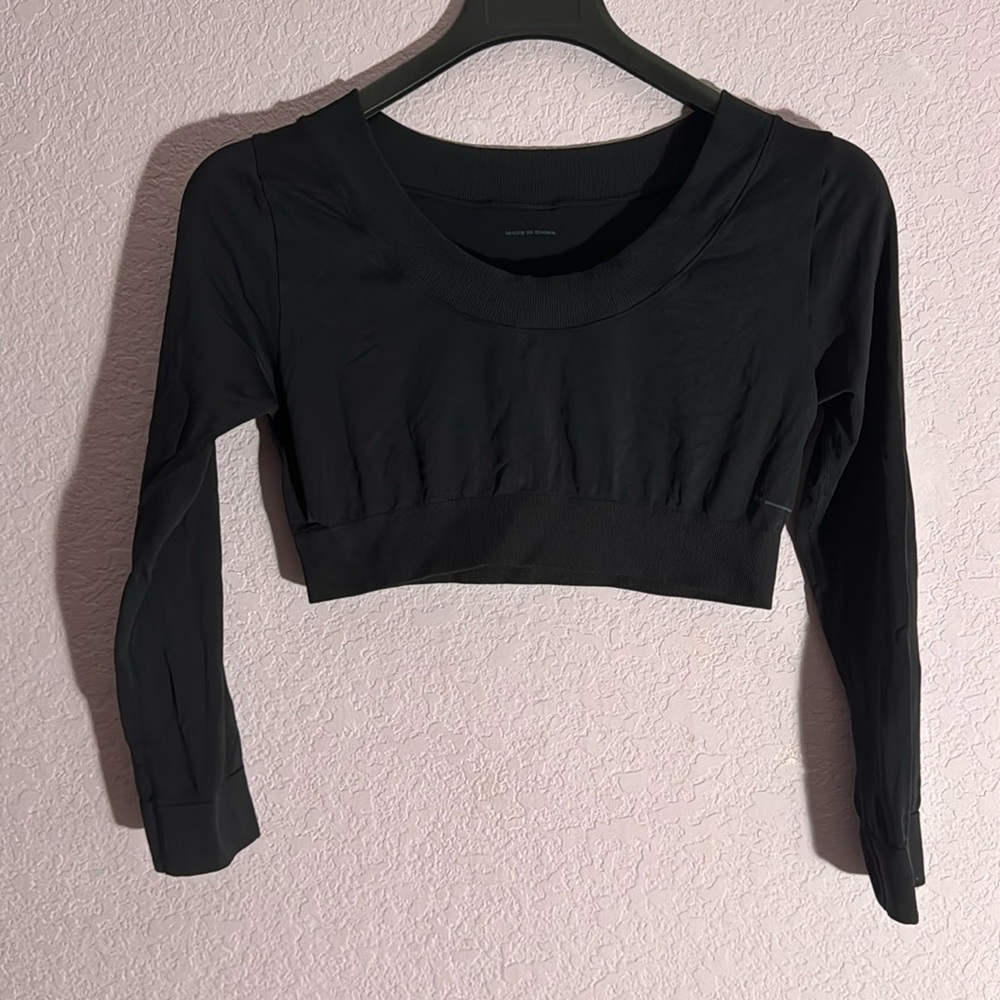 Uniqlo Alexander Wang Collab Long Sleeve Cropped Scoop Neck Shirt